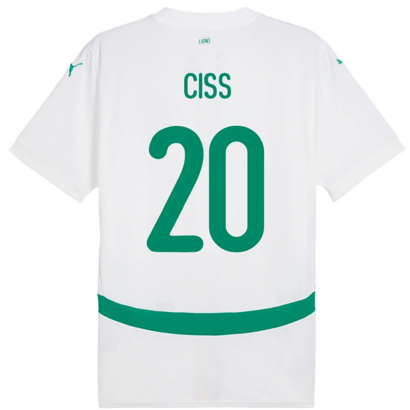 Danxen Femme Maillot Sénégal Amadou Ciss #20 Blanc Tenues Domicile 24-26 T-Shirt