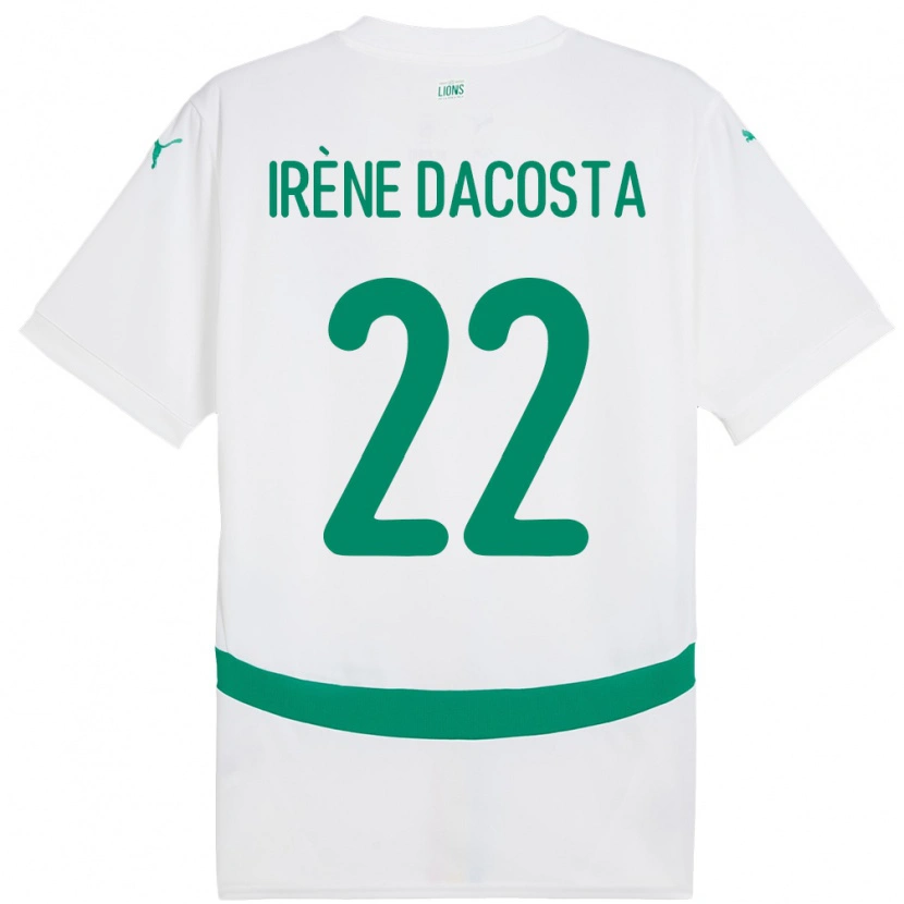 Danxen Femme Maillot Sénégal Gladys Irene Dacosta #22 Blanc Tenues Domicile 24-26 T-Shirt