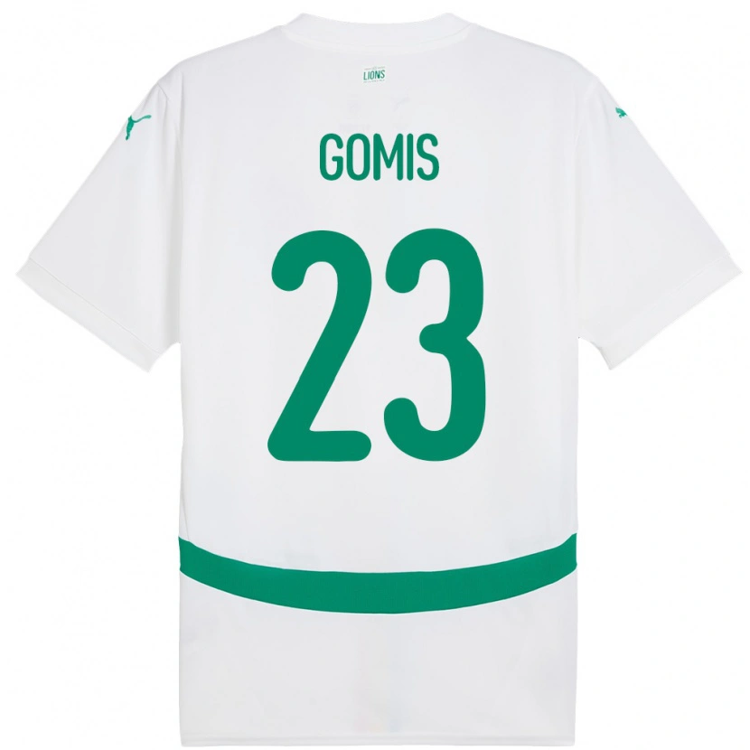 Danxen Femme Maillot Sénégal Alfred Gomis #23 Blanc Tenues Domicile 24-26 T-Shirt