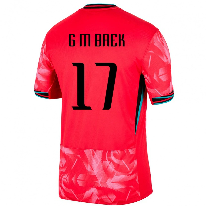 Danxen Femme Maillot Corée Du Sud Min-Gyu Baek #17 Rouge Tenues Domicile 24-26 T-Shirt