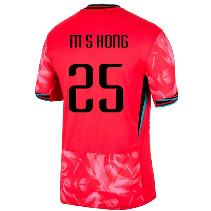 Danxen Femme Maillot Corée Du Sud Sung-Min Hong #25 Rouge Tenues Domicile 24-26 T-Shirt