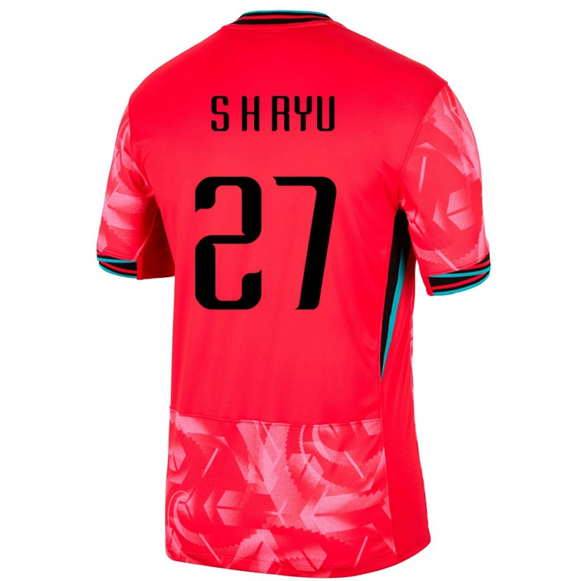 Danxen Femme Maillot Corée Du Sud Hye-Sung Ryu #27 Rouge Tenues Domicile 24-26 T-Shirt
