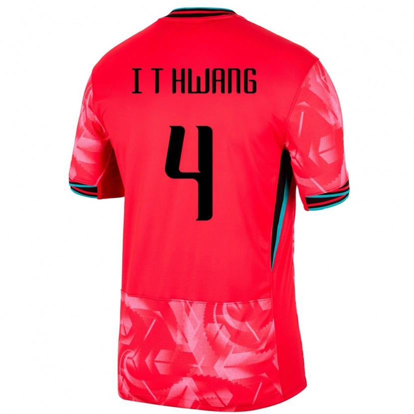Danxen Femme Maillot Corée Du Sud Hwang In Taek #4 Rouge Tenues Domicile 24-26 T-Shirt