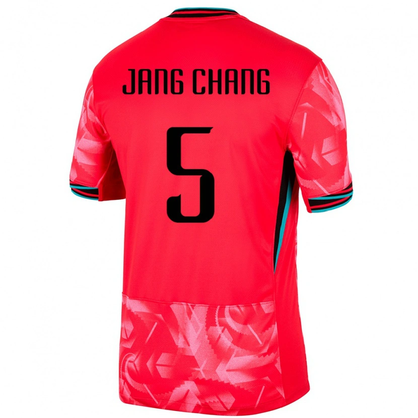 Danxen Femme Maillot Corée Du Sud Jang Chang #5 Rouge Tenues Domicile 24-26 T-Shirt