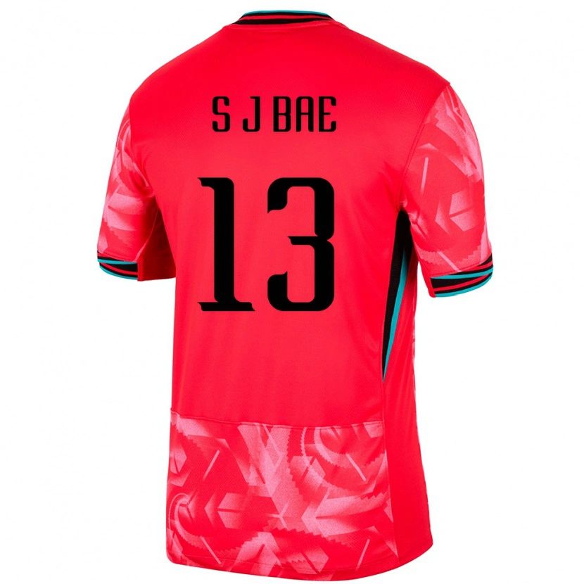 Danxen Femme Maillot Corée Du Sud Bae Seo Joon #13 Rouge Tenues Domicile 24-26 T-Shirt