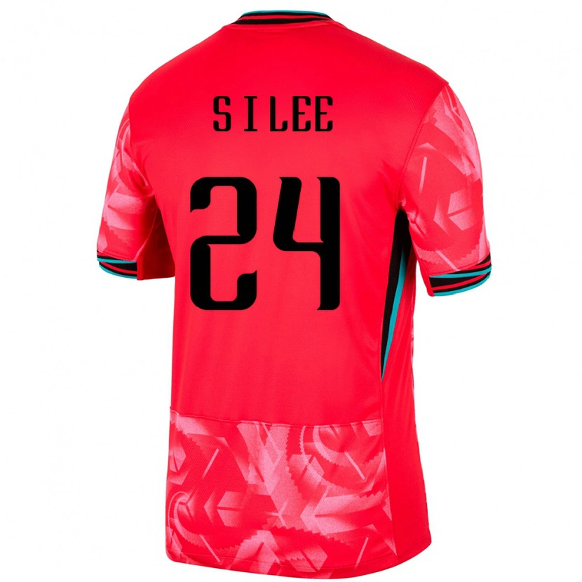 Danxen Femme Maillot Corée Du Sud Lee Soo In #24 Rouge Tenues Domicile 24-26 T-Shirt