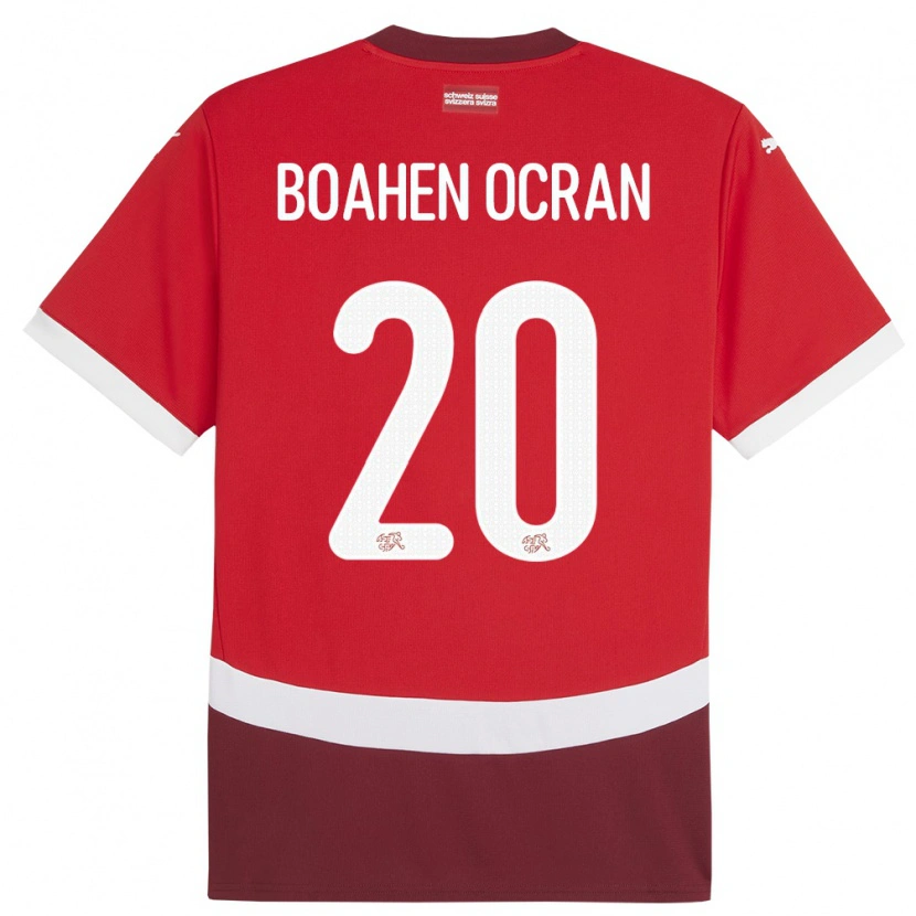 Danxen Femme Maillot Suisse Bright Boahen Ocran #20 Rouge Tenues Domicile 24-26 T-Shirt
