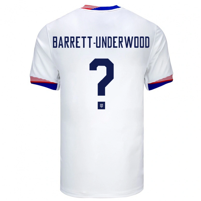Danxen Femme Maillot États-Unis Keehan Barret-Underwood #0 Blanc Tenues Domicile 24-26 T-Shirt