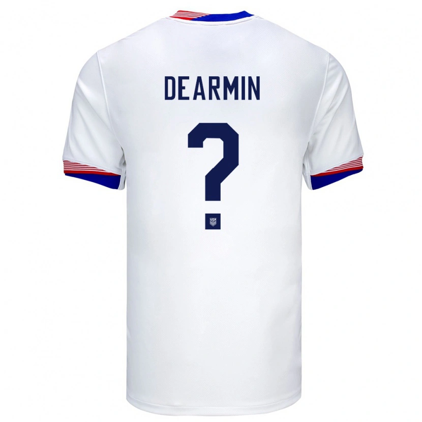 Danxen Femme Maillot États-Unis Nash Dearmin #0 Blanc Tenues Domicile 24-26 T-Shirt