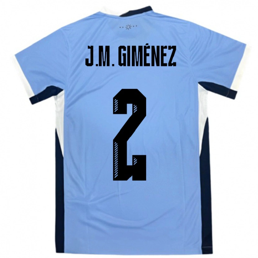 Danxen Femme Maillot Uruguay José María Giménez #2 Blanc Noir Tenues Domicile 24-26 T-Shirt