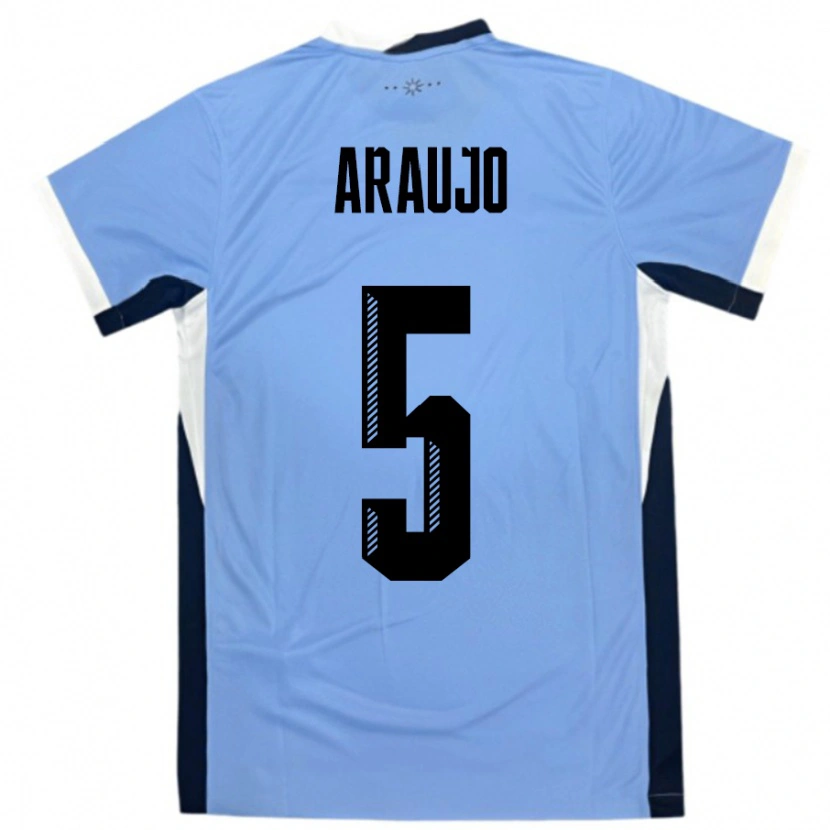 Danxen Femme Maillot Uruguay César Araújo #5 Blanc Noir Tenues Domicile 24-26 T-Shirt