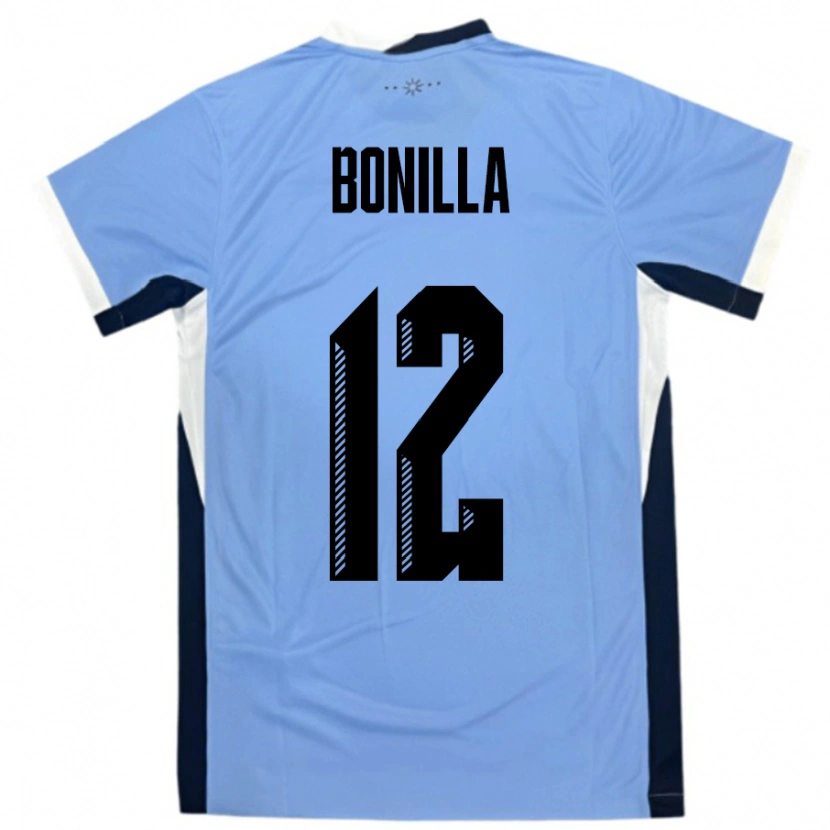 Danxen Femme Maillot Uruguay Federico Bonilla #12 Blanc Noir Tenues Domicile 24-26 T-Shirt