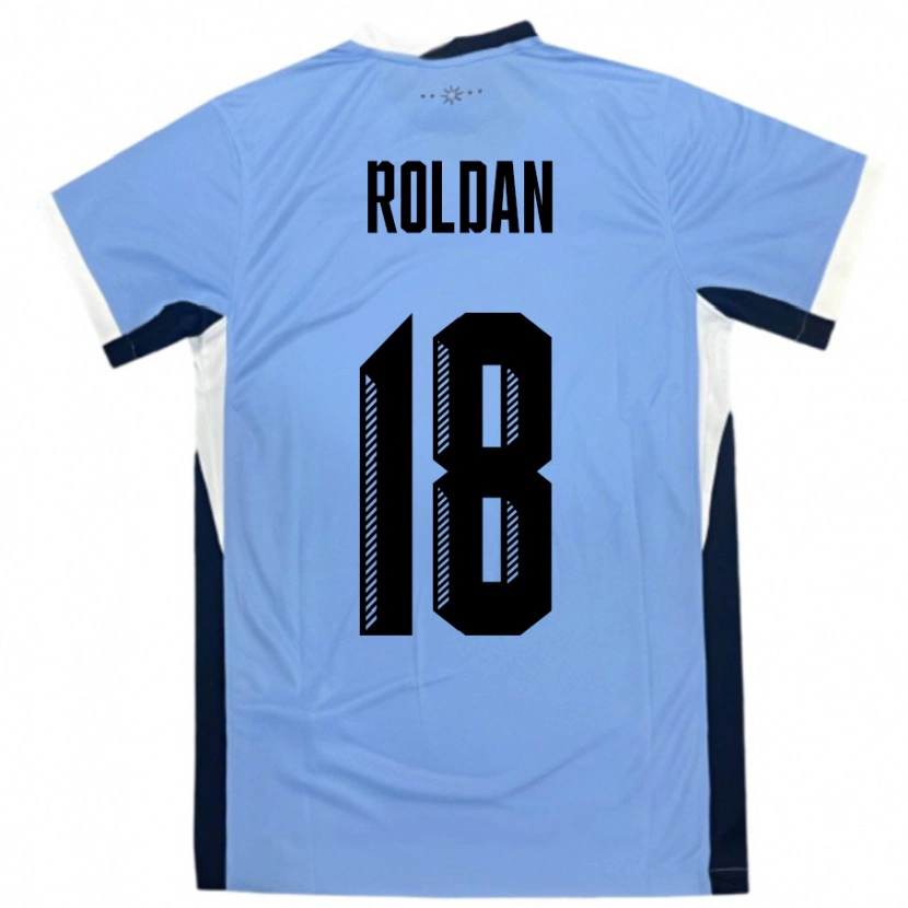 Danxen Femme Maillot Uruguay Thiago Roldan #18 Blanc Noir Tenues Domicile 24-26 T-Shirt