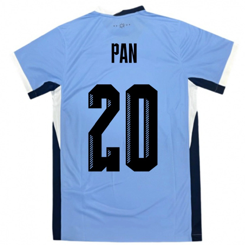Danxen Femme Maillot Uruguay Gonzalo Pan #20 Blanc Noir Tenues Domicile 24-26 T-Shirt