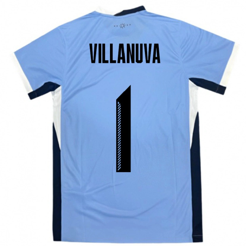 Danxen Femme Maillot Uruguay Josefina Villanuva #1 Blanc Noir Tenues Domicile 24-26 T-Shirt