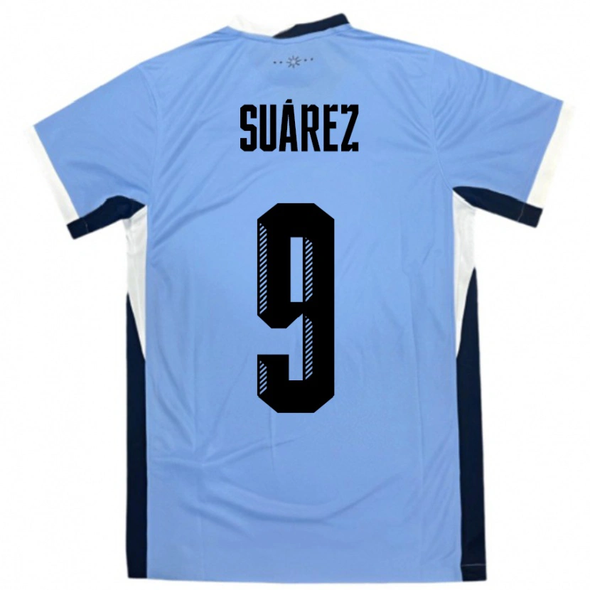 Danxen Femme Maillot Uruguay Luis Suarez #9 Blanc Noir Tenues Domicile 24-26 T-Shirt