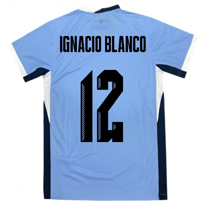 Danxen Femme Maillot Uruguay Juan Ignacio Blanco #12 Blanc Noir Tenues Domicile 24-26 T-Shirt