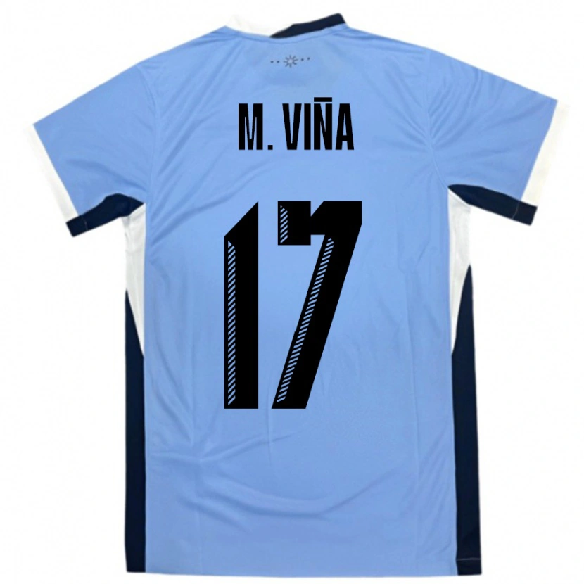 Danxen Femme Maillot Uruguay Matias Vina #17 Blanc Noir Tenues Domicile 24-26 T-Shirt