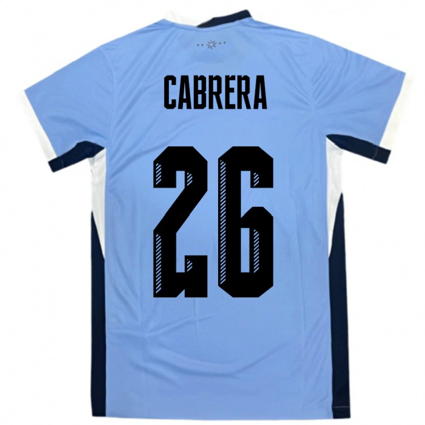 Danxen Femme Maillot Uruguay Leandro Cabrera #26 Blanc Noir Tenues Domicile 24-26 T-Shirt