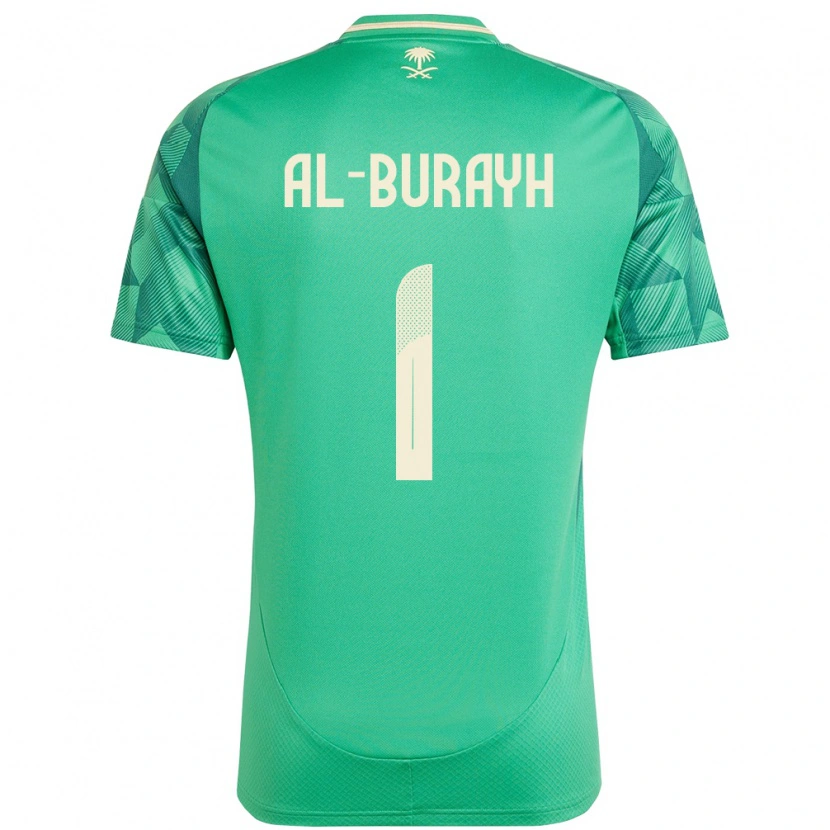 Danxen Femme Maillot Arabie Saoudite Mahmoud Al-Burayh #1 Vert Tenues Domicile 24-26 T-Shirt