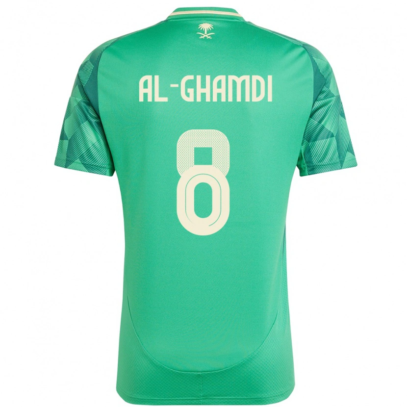 Danxen Femme Maillot Arabie Saoudite Rakan Al-Ghamdi #8 Vert Tenues Domicile 24-26 T-Shirt
