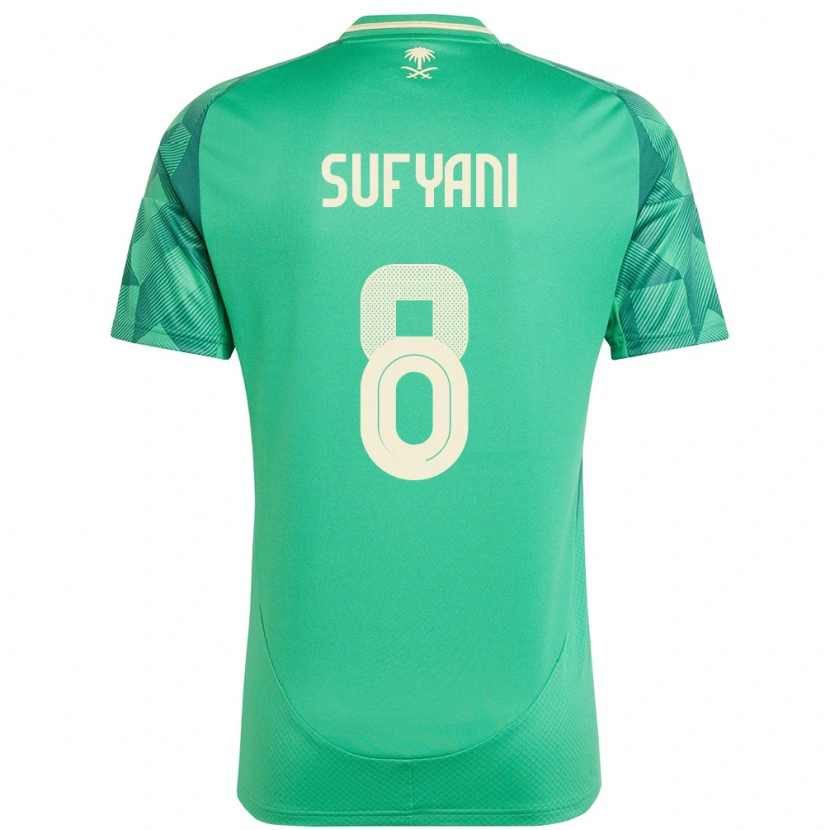 Danxen Femme Maillot Arabie Saoudite Abdulrahman Sufyani #8 Vert Tenues Domicile 24-26 T-Shirt