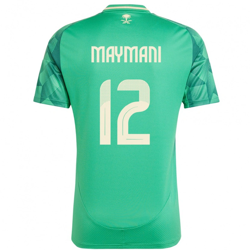 Danxen Femme Maillot Arabie Saoudite Ammar Maymani #12 Vert Tenues Domicile 24-26 T-Shirt