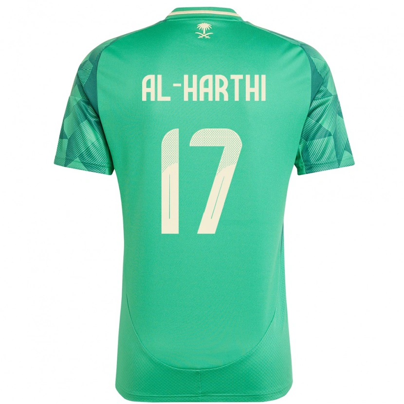 Danxen Femme Maillot Arabie Saoudite Adel Al-Harthi #17 Vert Tenues Domicile 24-26 T-Shirt
