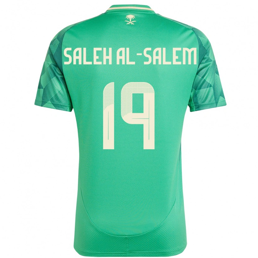 Danxen Femme Maillot Arabie Saoudite Yousef Saleh Al-Salem #19 Vert Tenues Domicile 24-26 T-Shirt