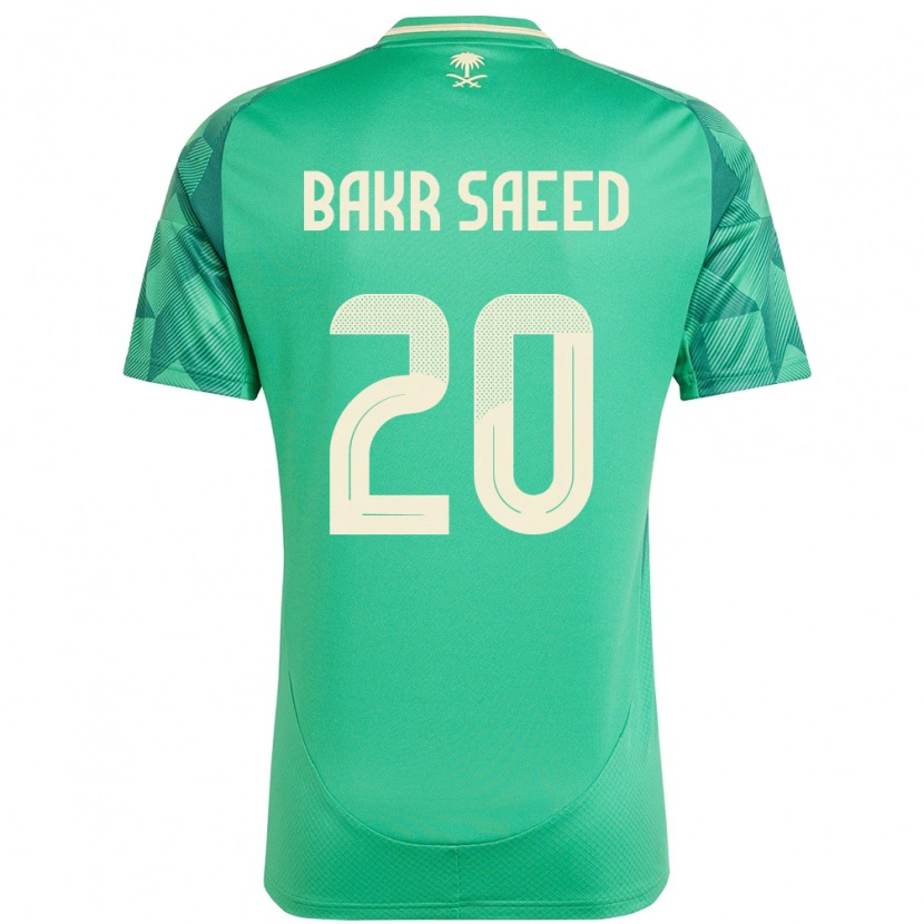 Danxen Femme Maillot Arabie Saoudite Abu Bakr Saeed #20 Vert Tenues Domicile 24-26 T-Shirt