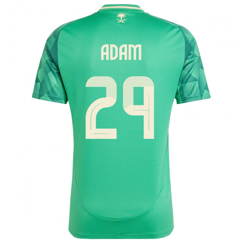 Danxen Femme Maillot Arabie Saoudite Hamed Adam #29 Vert Tenues Domicile 24-26 T-Shirt