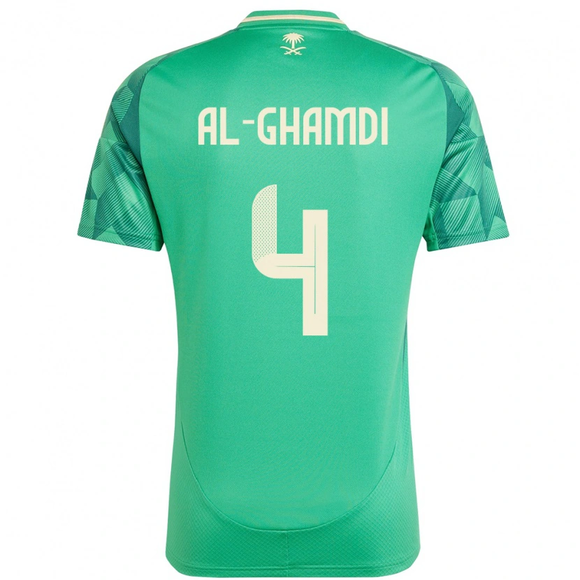 Danxen Femme Maillot Arabie Saoudite Talah Al Ghamdi #4 Vert Tenues Domicile 24-26 T-Shirt