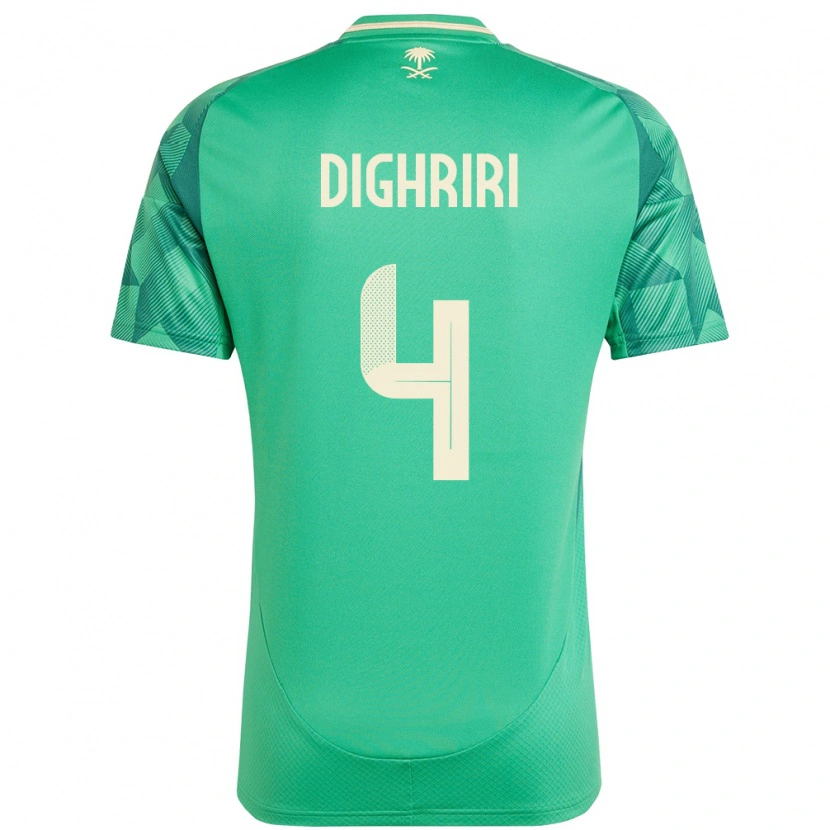 Danxen Femme Maillot Arabie Saoudite Khalid Dighriri #4 Vert Tenues Domicile 24-26 T-Shirt