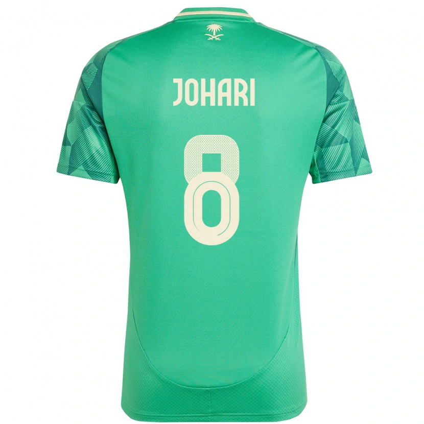 Danxen Femme Maillot Arabie Saoudite Layan Johari #8 Vert Tenues Domicile 24-26 T-Shirt