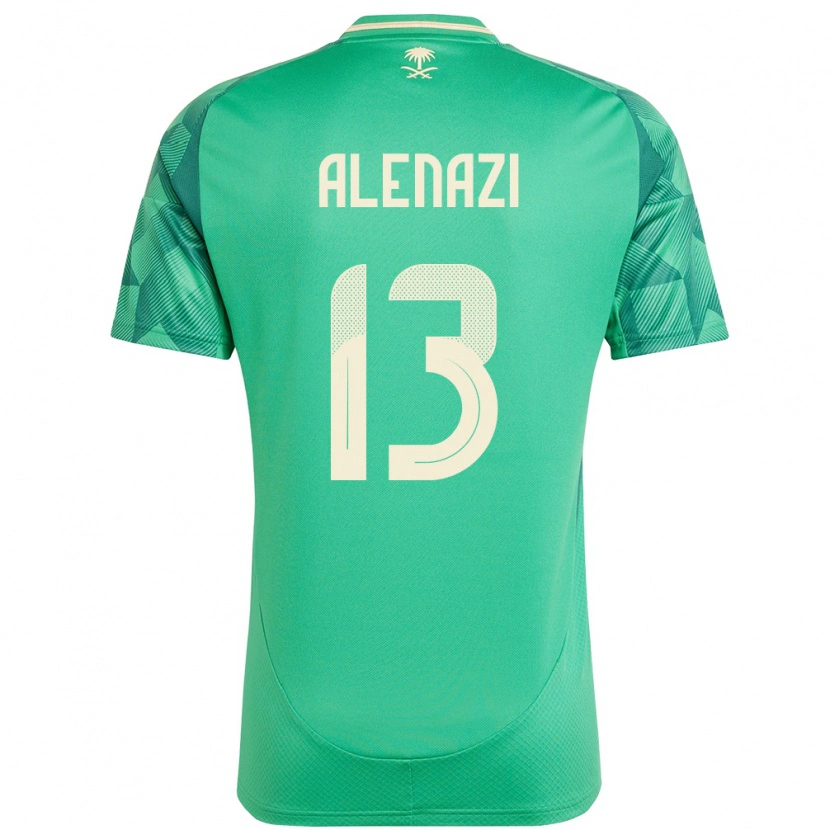 Danxen Femme Maillot Arabie Saoudite Abdullah Alenazi #13 Vert Tenues Domicile 24-26 T-Shirt