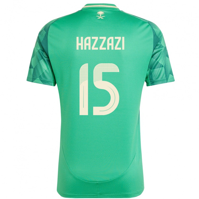 Danxen Femme Maillot Arabie Saoudite Mohammed Hazzazi #15 Vert Tenues Domicile 24-26 T-Shirt
