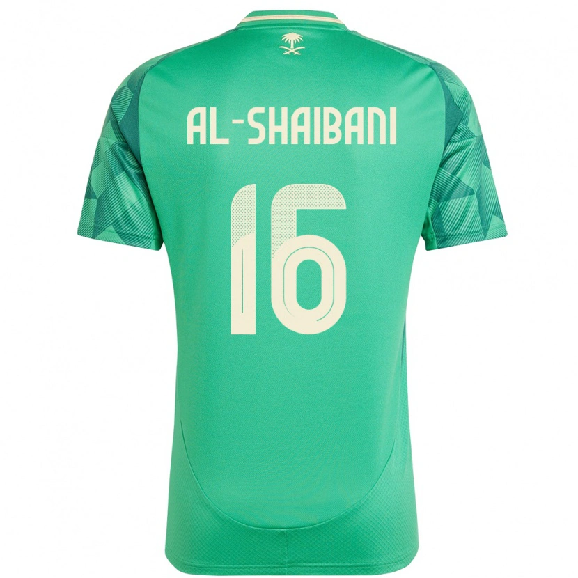 Danxen Femme Maillot Arabie Saoudite Asrar Al Shaibani #16 Vert Tenues Domicile 24-26 T-Shirt