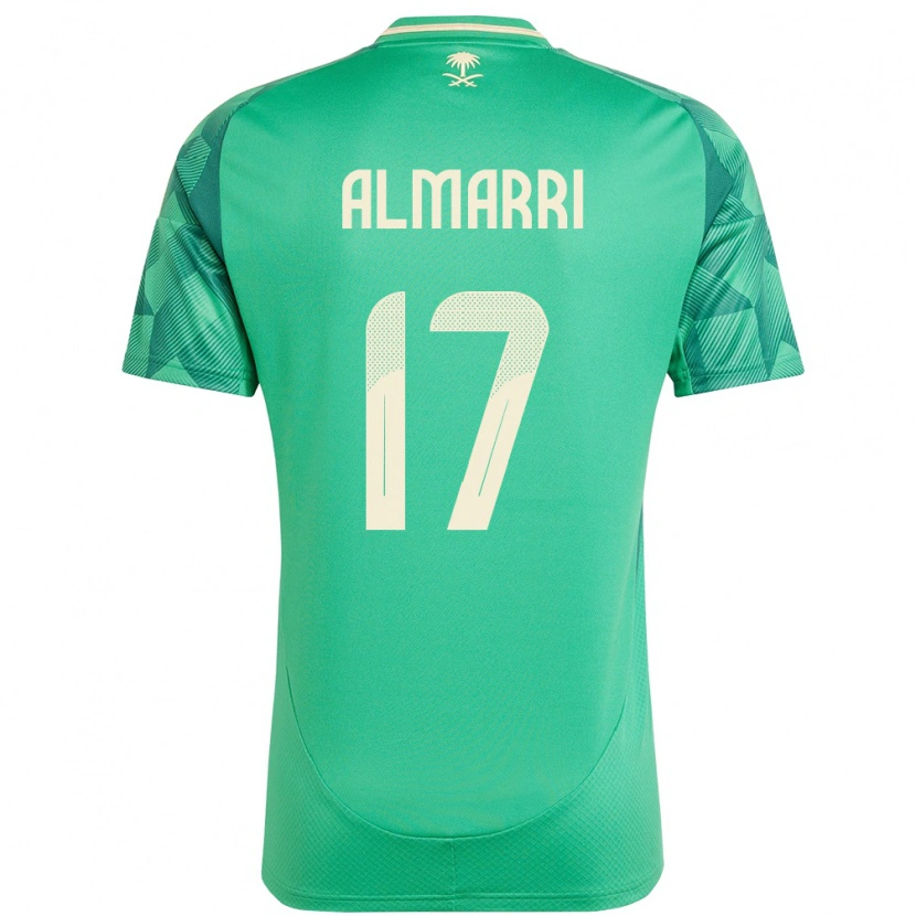 Danxen Femme Maillot Arabie Saoudite Mohammed Almarri #17 Vert Tenues Domicile 24-26 T-Shirt