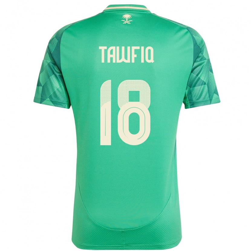 Danxen Femme Maillot Arabie Saoudite Saba Tawfiq #18 Vert Tenues Domicile 24-26 T-Shirt