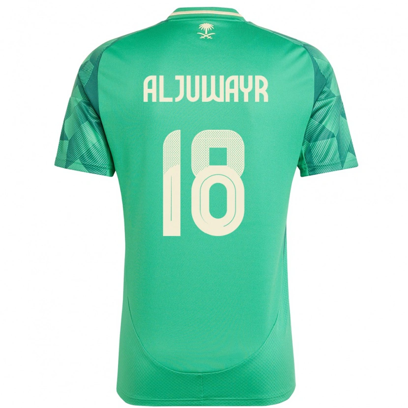 Danxen Femme Maillot Arabie Saoudite Musab Aljuwayr #18 Vert Tenues Domicile 24-26 T-Shirt