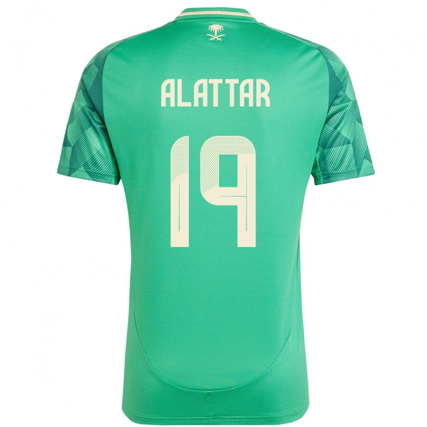Danxen Femme Maillot Arabie Saoudite Ramiz Alattar #19 Vert Tenues Domicile 24-26 T-Shirt