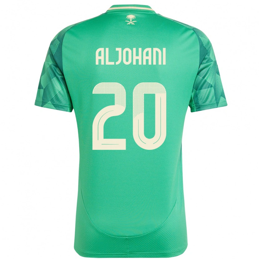 Danxen Femme Maillot Arabie Saoudite Ziyad Aljohani #20 Vert Tenues Domicile 24-26 T-Shirt