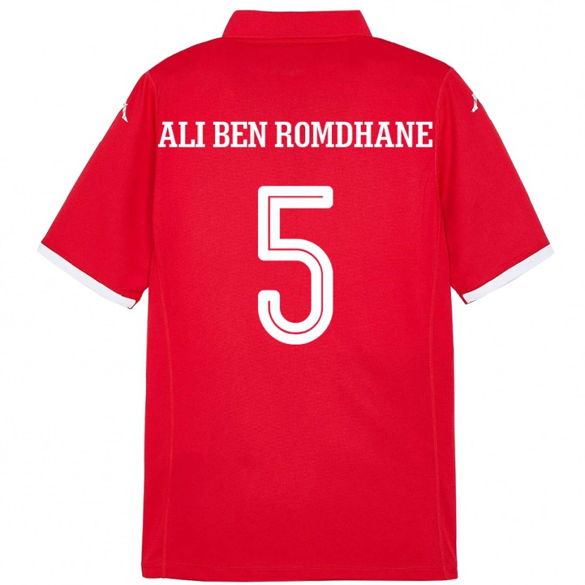 Danxen Femme Maillot Tunisie Mohamed Ali Ben Romdhane #5 Rouge Tenues Domicile 24-26 T-Shirt