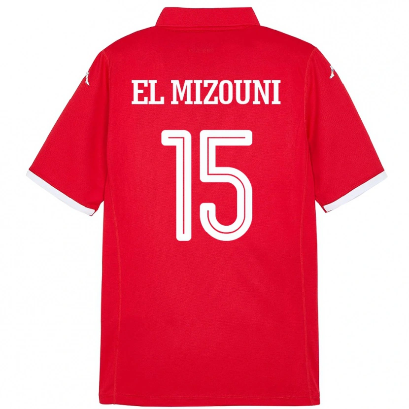 Danxen Femme Maillot Tunisie Idris El Mizouni #15 Rouge Tenues Domicile 24-26 T-Shirt
