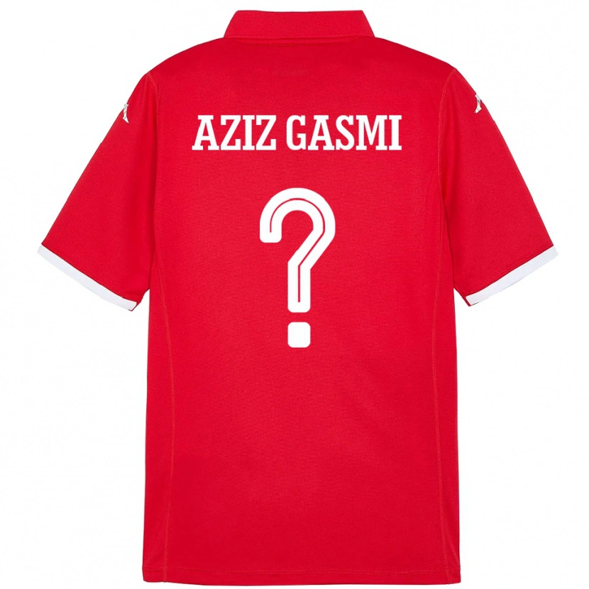 Danxen Femme Maillot Tunisie Mohamd Aziz Gasmi #0 Rouge Tenues Domicile 24-26 T-Shirt