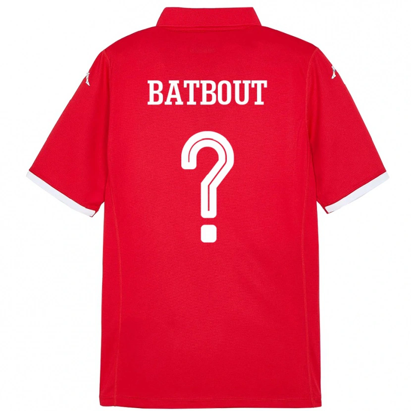 Danxen Femme Maillot Tunisie Noussayr Batbout #0 Rouge Tenues Domicile 24-26 T-Shirt