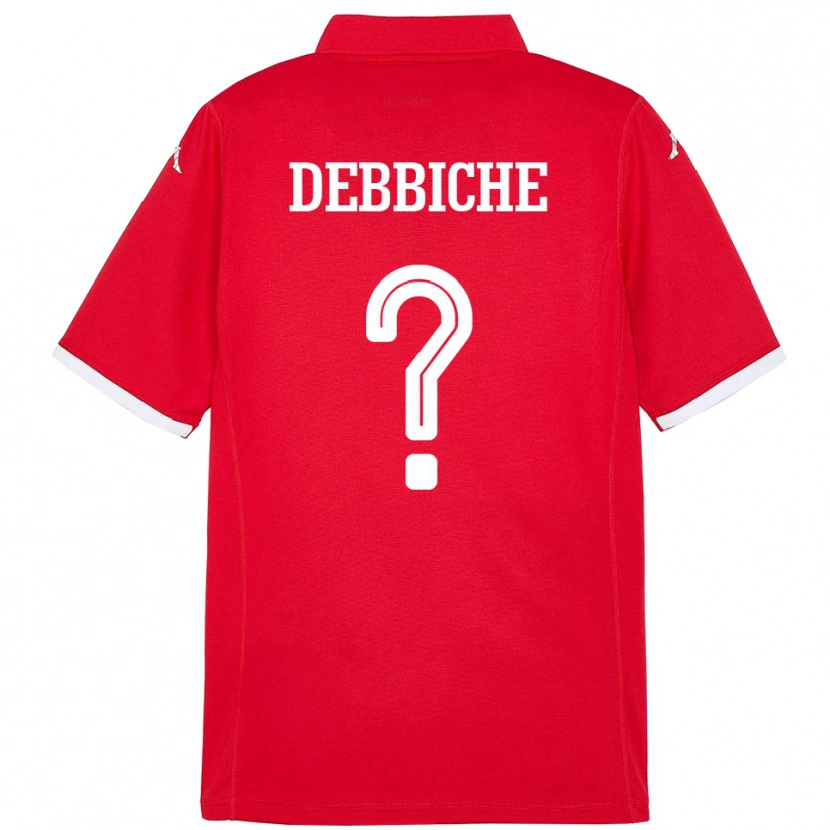 Danxen Femme Maillot Tunisie Wael Debbiche #0 Rouge Tenues Domicile 24-26 T-Shirt
