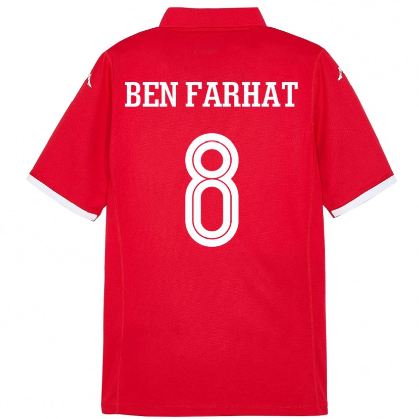 Danxen Femme Maillot Tunisie Louey Ben Farhat #8 Rouge Tenues Domicile 24-26 T-Shirt