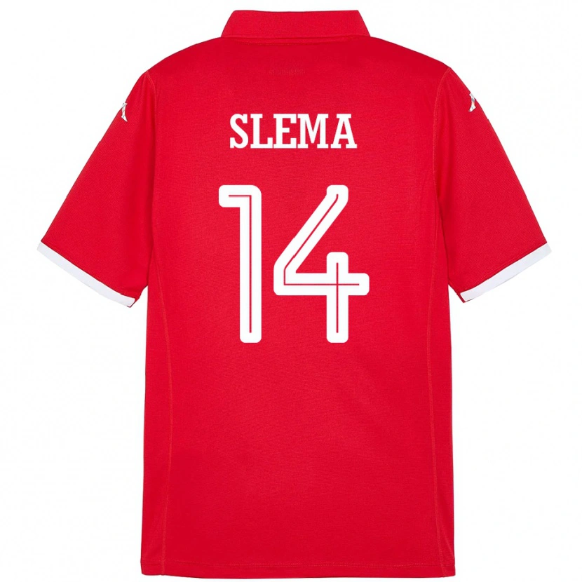 Danxen Femme Maillot Tunisie Mazen Slema #14 Rouge Tenues Domicile 24-26 T-Shirt
