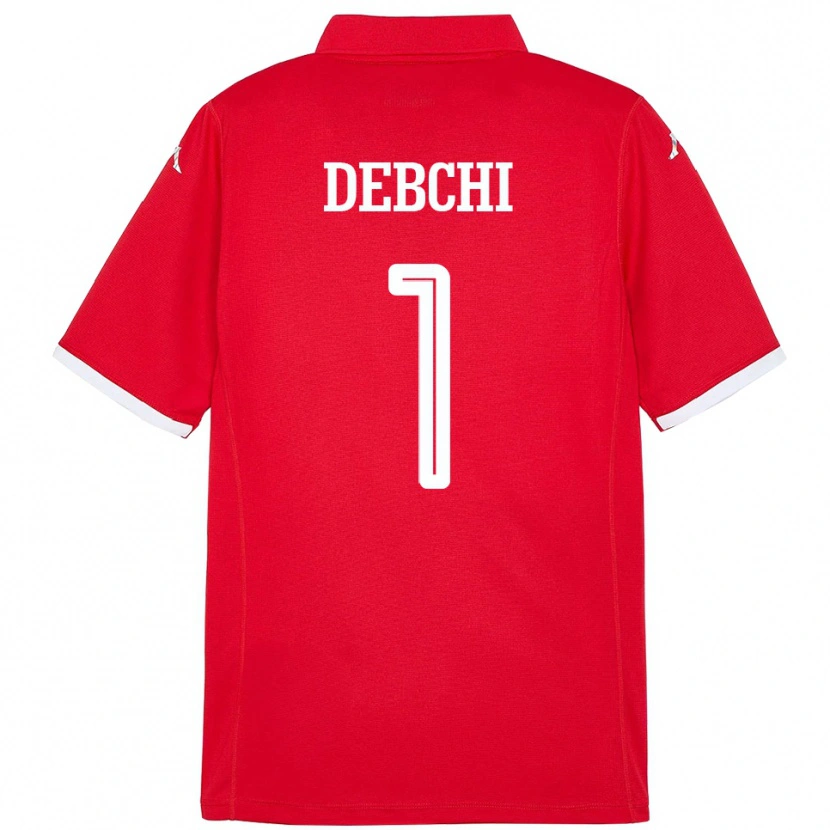 Danxen Femme Maillot Tunisie Mohamed Sedki Debchi #1 Rouge Tenues Domicile 24-26 T-Shirt